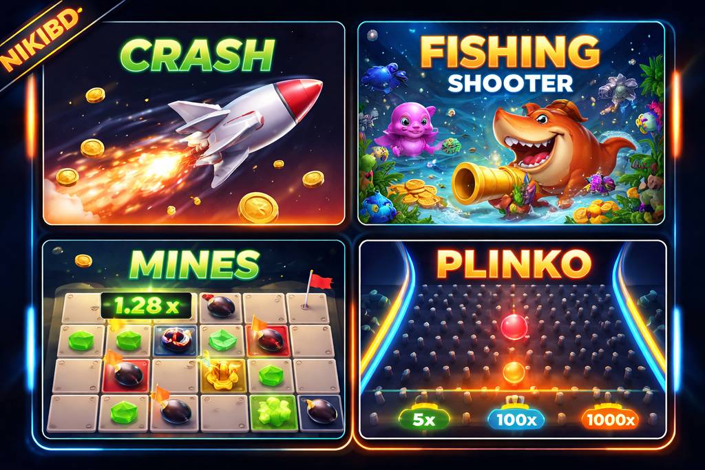 NIKIBD crash and Aviator game selection